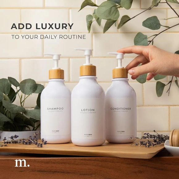 MAISONOVO  3 REFILLABLE SHAMPOO AND CONDITIONER BOTTLES SET - Picture 5 of 7